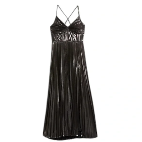 Banana Republic | Dresses | Odetta Metallic Pleated Maxi Dress Banana  Republic Size 8 Nwot | Poshmark